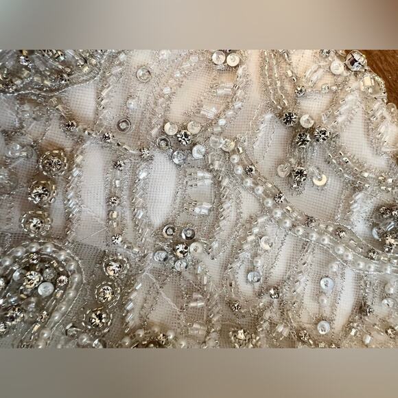 Madison James wedding gown MJ200 full tulle skirt beaded bodice open back - Picture 11 of 13